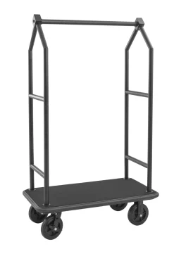 Gepäckwagen VOYAGER, 112 x 65 x 190 cm, schwarz, schwarzer Teppich