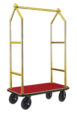 Gepäckwagen VOYAGER, 112 x 65 x 190 cm, titanium gold, roter Teppich