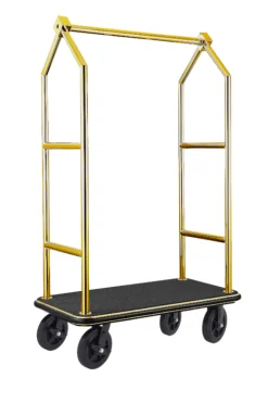 Gepäckwagen VOYAGER, 112 x 65 x 190 cm, titanium gold, schwarzer Teppich