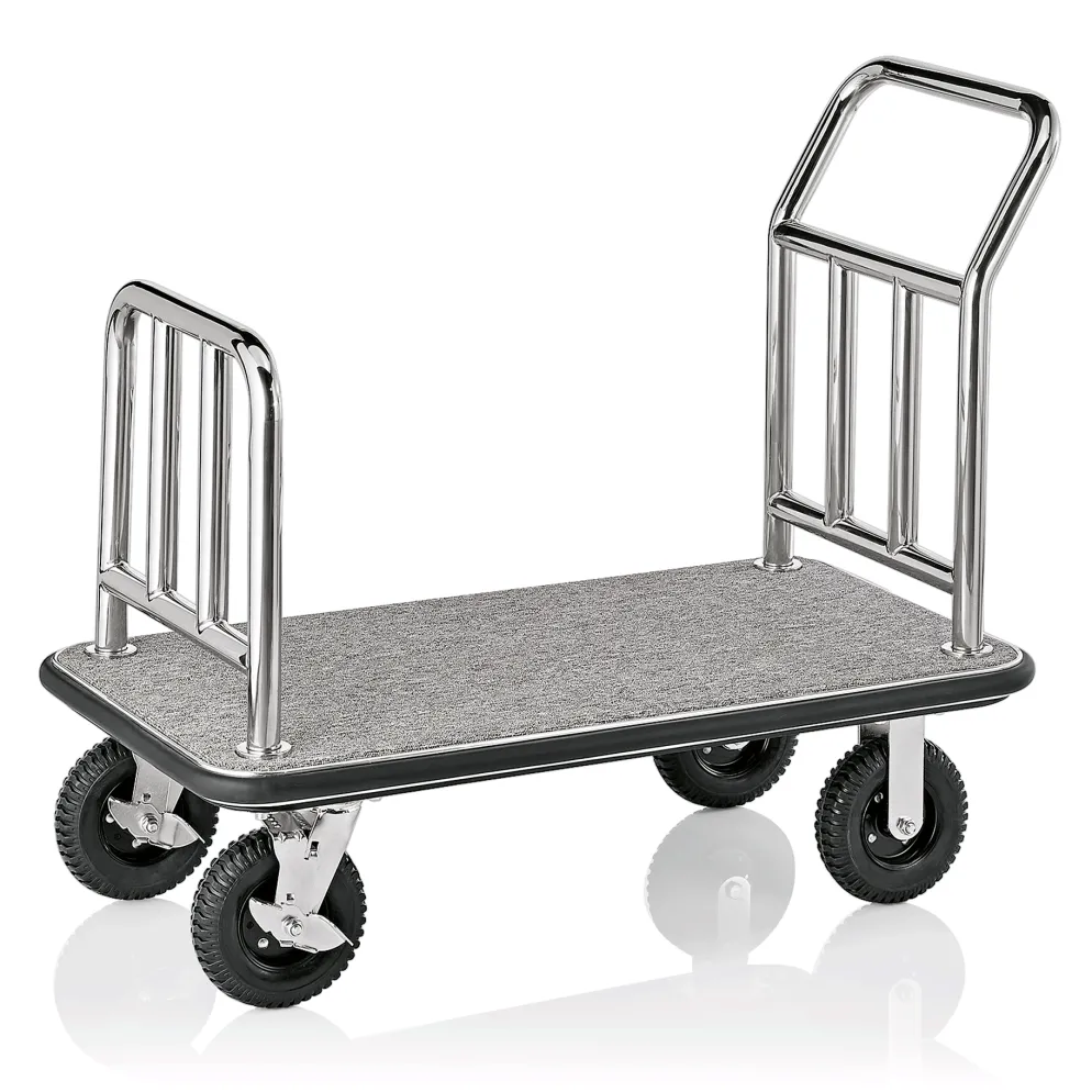 Gepäckwagen, 113 x 60 x 98 cm, silberfarben, Edelstahl