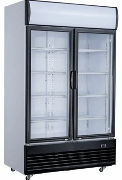 Getränkekühlschrank mit Glastüren, Räder, 1000 Liter, 2-türig