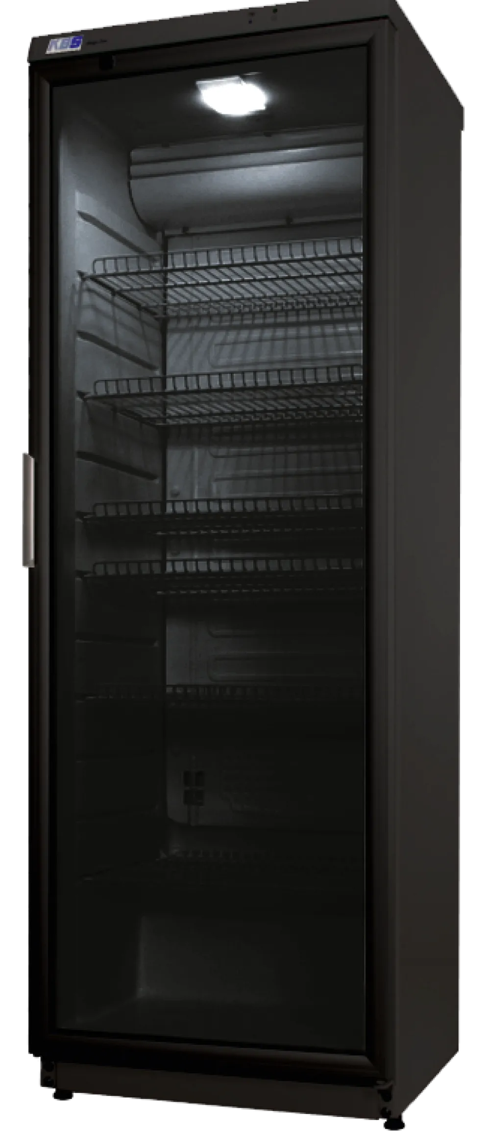 Glastürkühlschrank CD 350 schwarz, Türanschlag links