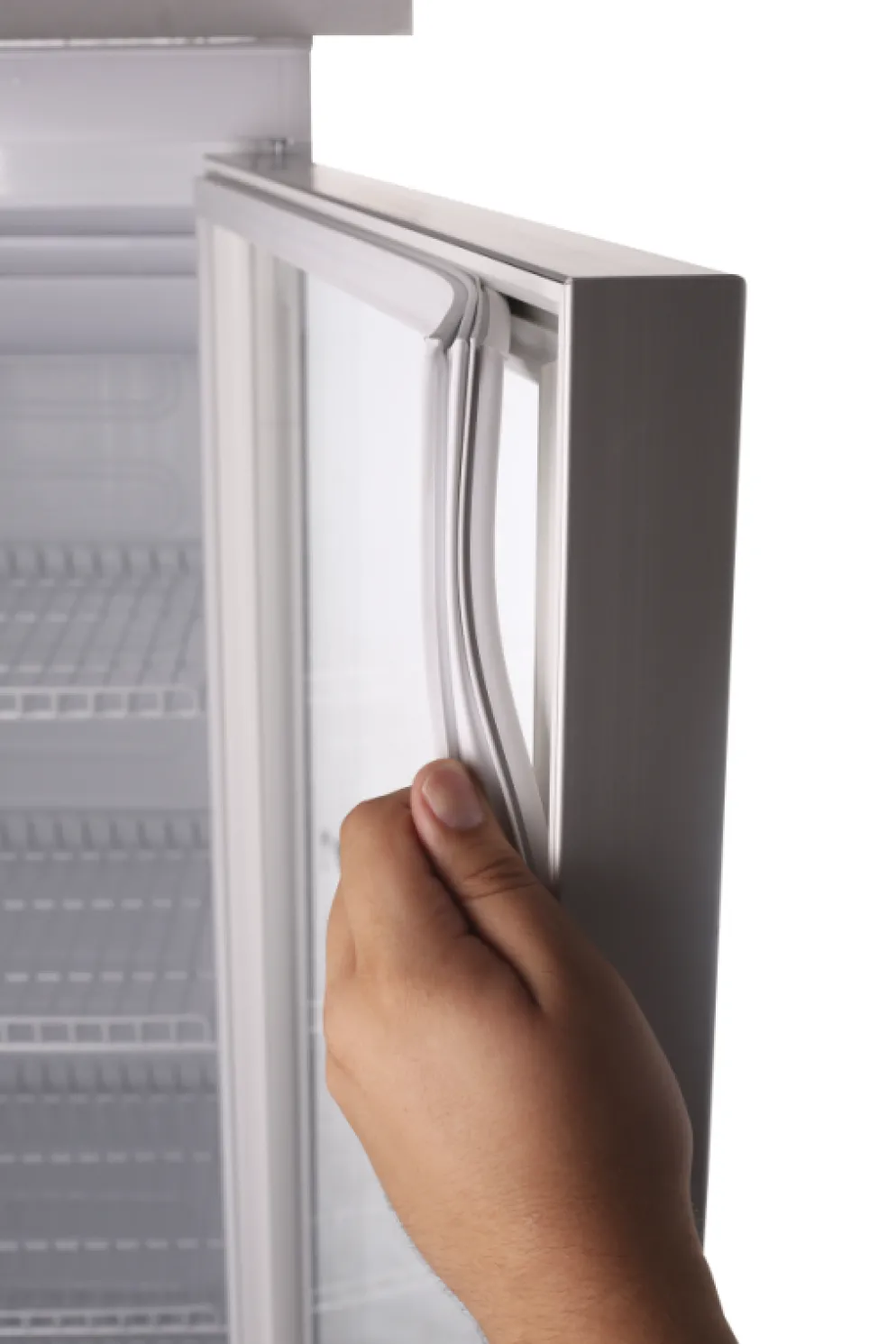 Glastürkühlschrank CD 350 weiß, Türanschlag links