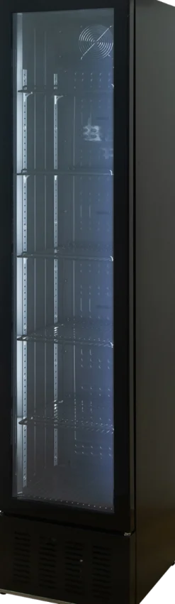Glastürkühlschrank KBS 316 G Slim schwarz 405 mm