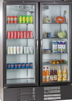 Glastürkühlschrank KU 1200 G mit 2 Drehtüren, 1370x735x2055mm