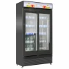 Glastür-Kühlschrank mit Schiebetüren 750L, schwarz,1120x595x2100mm