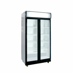 Glastür-Kühlschrank mit Werbedisplay 2 Flügeltüren 870 mm, 569 l