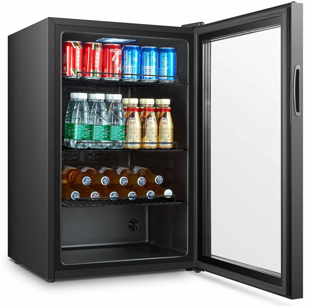 Glastür Kühlschrank Tischmodell 115L, Breite 540mm