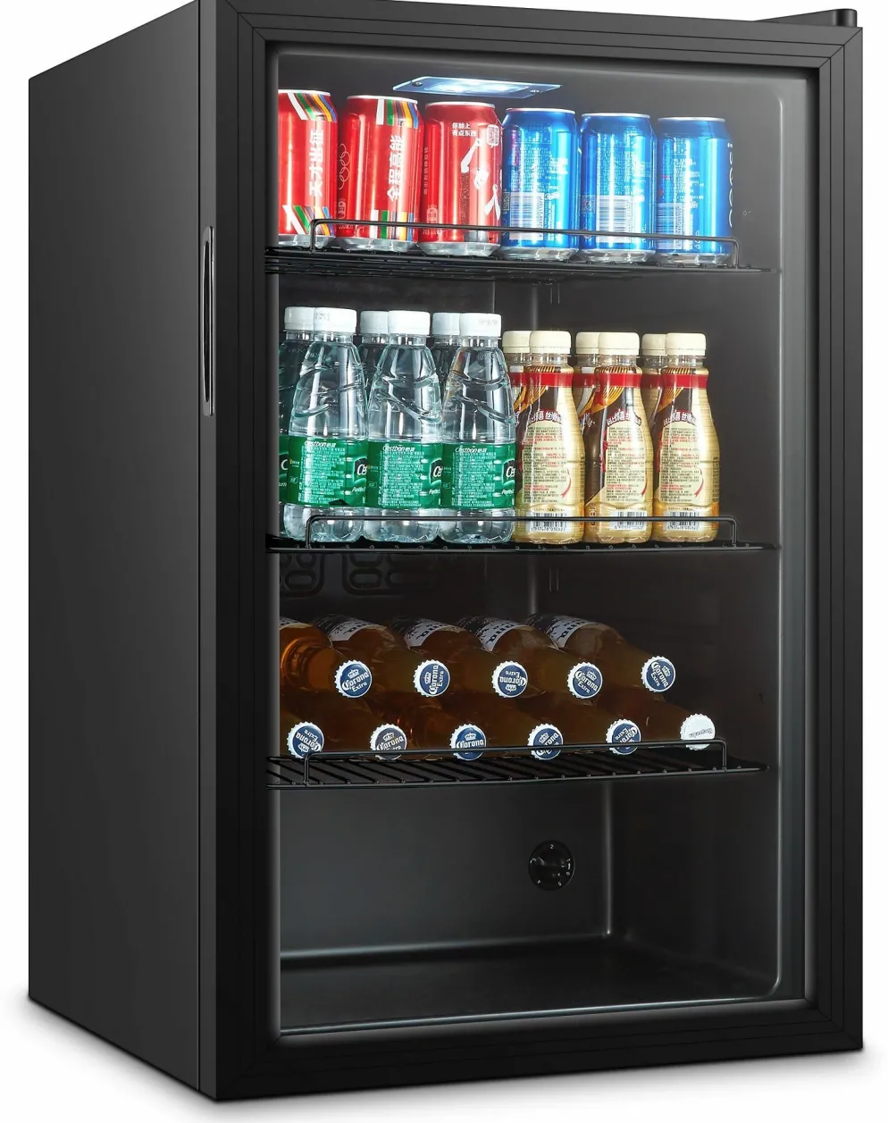 Glastür Kühlschrank Tischmodell 115L, Breite 540mm