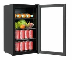 Glastür-Kühlschrank Tischmodell 80L, 474x440x840mm