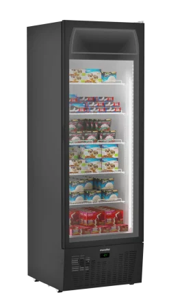 Glastürtiefkühlschrank TK402 GDU schwarz 668x692x1990mm