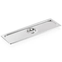 GN Deckel GN CORE 2/4, mit Löffelaussparung, Chromnickelstahl