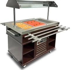 Heisses Buffet, Wärmebuffet mit Tablettrutsche für 3x GN1/1