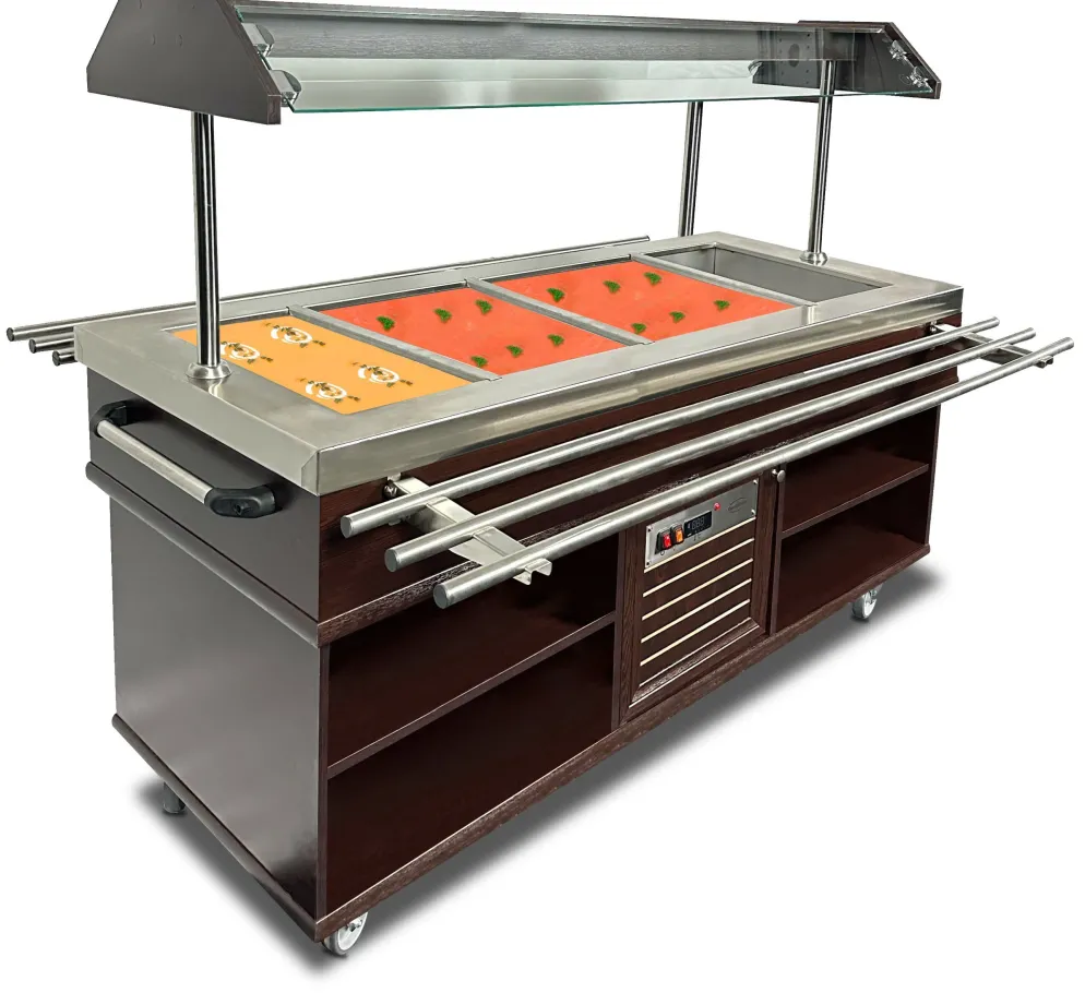 Heisses Buffet, Wärmebuffet mit Tablettrutsche für 4x GN1/1