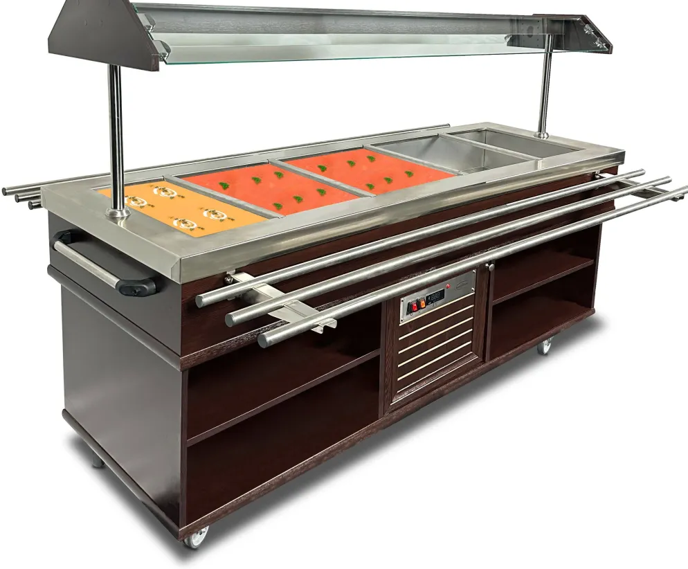 Heisses Buffet, Wärmebuffet mit Tablettrutsche für 5x GN1/1