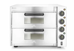 HENDI Doppeldeck-Pizzaofen mit Timer, Backkammer 415×400mm