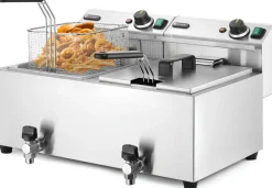HENDI Friteuse Profi Line 2x8 L mit Ablasshahn 2x3,5kW