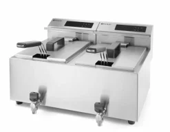 HENDI Fritteuse ProfiLine, digital Bedienfeld, Timer, 2x 8L, 7kW