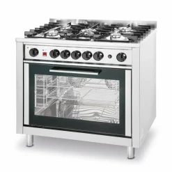 HENDI Gasherd 5 Brenner 14,3 kW, Elektrobackofen 2900W