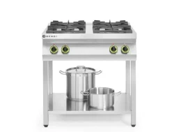 HENDI Gasherd Kitchen Line 4-flammig 19 kW Edelstahl, offener Unterbau