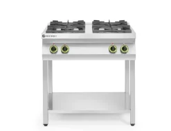 HENDI Gasherd Kitchen Line 4-flammig 19 kW Edelstahl, offener Unterbau