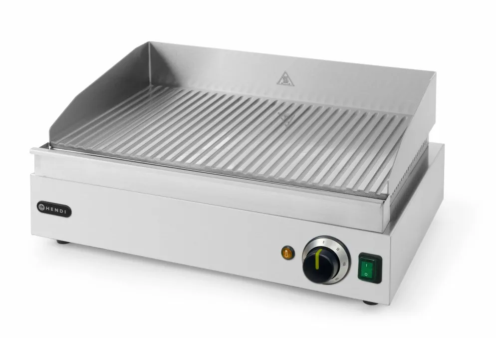 HENDI Grillplatte Profi Line gerillt, 550x420x240mm, 2400W