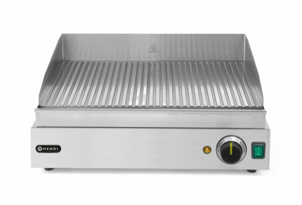 HENDI Grillplatte Profi Line gerillt, 550x420x240mm, 2400W