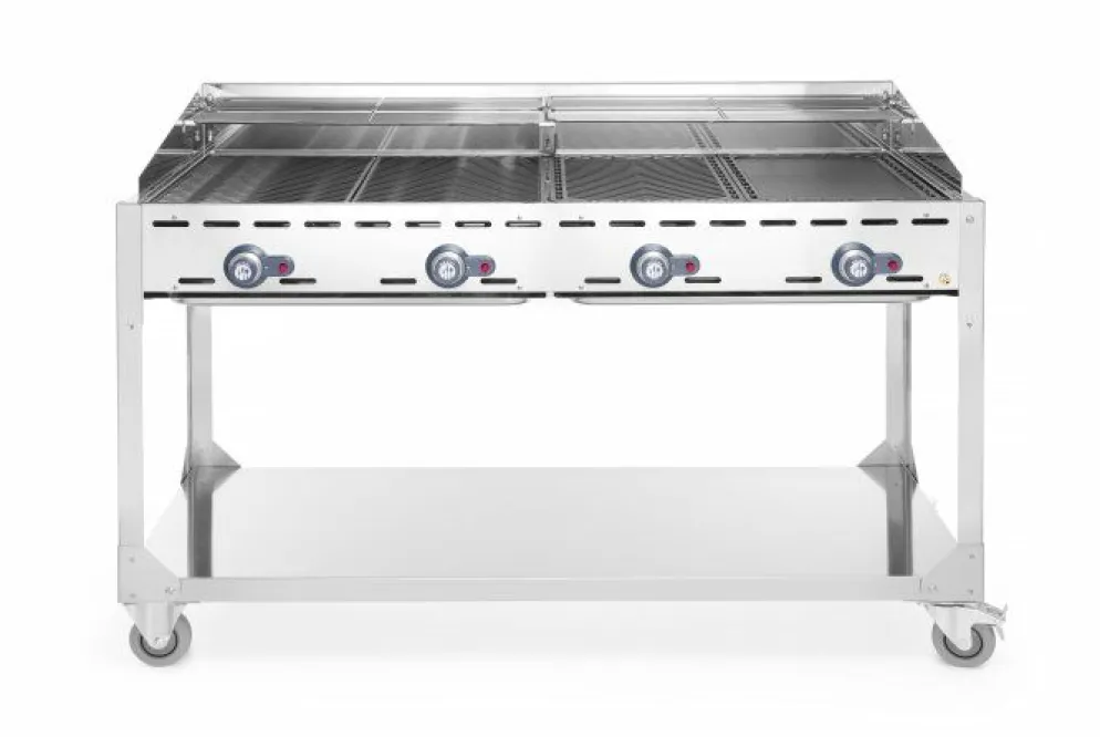 HENDI Grillsystem Green Fire 4 Brenner 22kW, Räder Profi Line