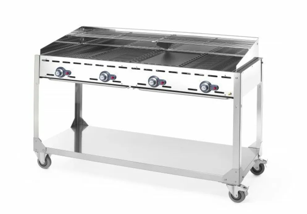 HENDI Grillsystem Green Fire 4 Brenner 22kW, Räder Profi Line