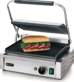 HENDI Kontaktgrill Panini oben/unten gerillt, Breite 430mm