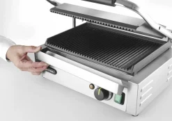 HENDI Kontaktgrill Panini oben/unten gerillt, Breite 430mm