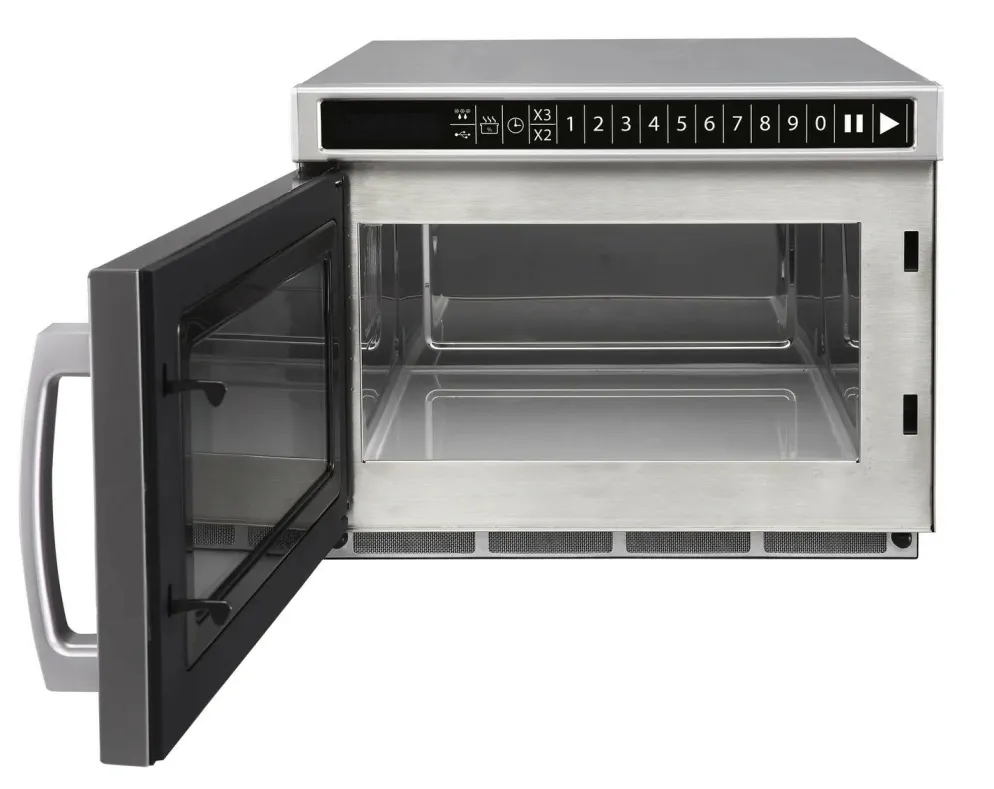 HENDI Mikrowelle 1800W Edelstahl programmierbar via USB mit 100 Speicherprogrammen