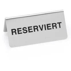 Hinweisschild "Reserviert" Set, 10 x 5 x 5 cm, Set á 12 Stück, Chromnickelstahl