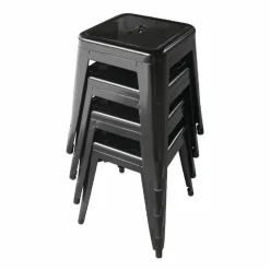Hocker HOLLI-ST Bistro aus Stahl, schwarz Sitzhöhe 46cm