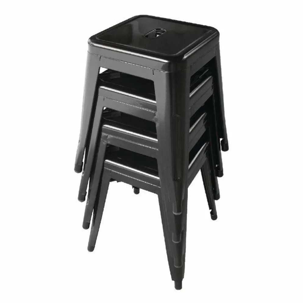 Hocker HOLLI-ST Bistro aus Stahl, schwarz Sitzhöhe 46cm