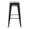 HOLLI-ST-BL Bistro hoher Bistrobarhocker Stahl in schwarz, Sitzhöhe 77cm