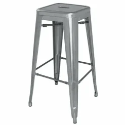 HOLLI-ST-G Bistro hoher Bistrobarhocker, Stahl in grau, Sitzhöhe 76cm