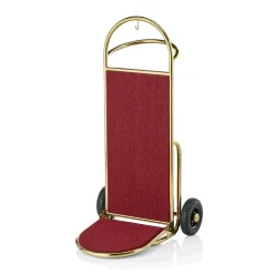 Hotel Gepäckkarre, 61 x 70,5 x 121 cm, goldfarben, roter Teppich, Edelstahl