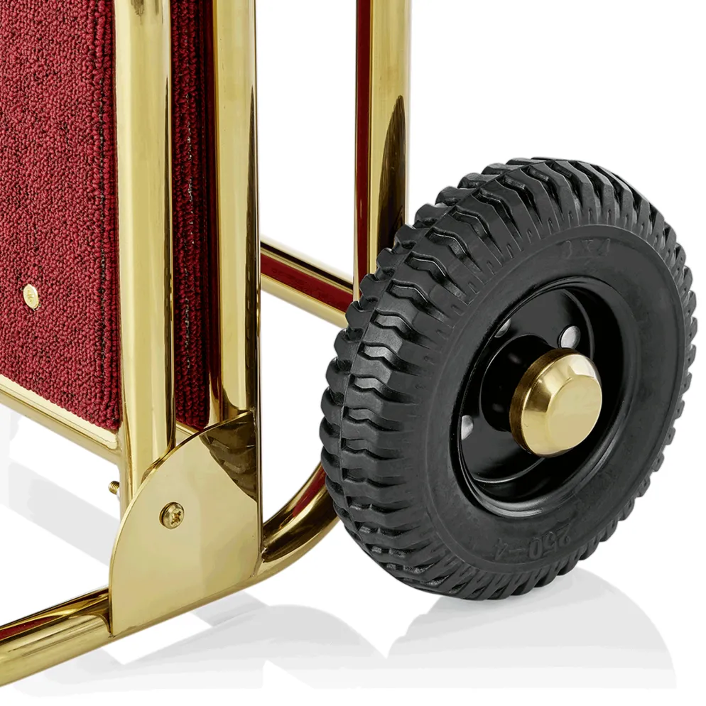 Hotel Gepäckkarre, 61 x 70,5 x 121 cm, goldfarben, roter Teppich, Edelstahl