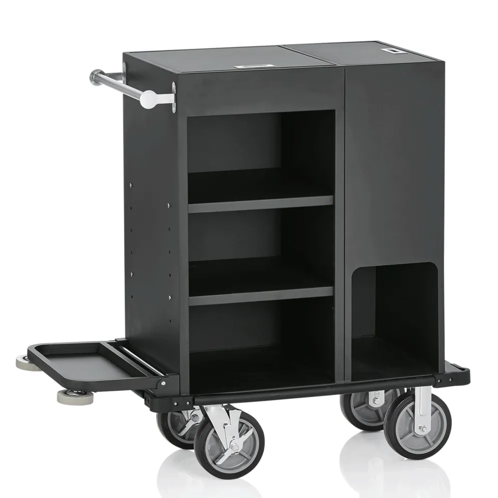 Hotel Zimmerservicewagen HEIDI, schwarz 93x50,5x117cm