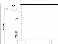 IGLOO Gastroline Kassentisch schwarz, 600x800x850 mm