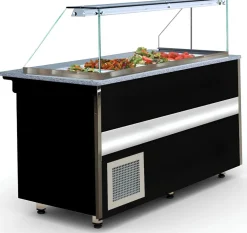 IGLOO Gastroline 1.5 Kühltheke Salattheke, Länge 1500mm, Schwarz