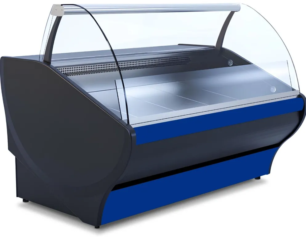 IGLOO Kühltheke Basia Neo 1.56S schwarz/blau, B 1650mm, Stille Kühlung