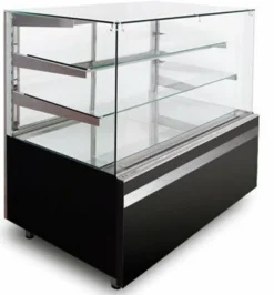 IGLOO Kuchentheke Kuchenvitrine GASTROLINE CUBE 0.9W Schwarz, 910x835x1250 mm
