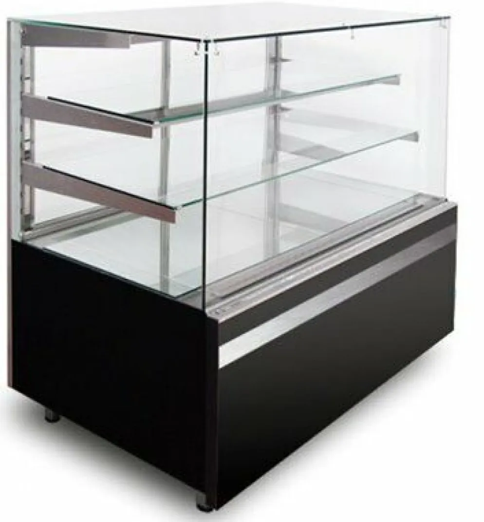 IGLOO Kuchentheke Kuchenvitrine GASTROLINE CUBE 0.9W Schwarz, 910x835x1250 mm