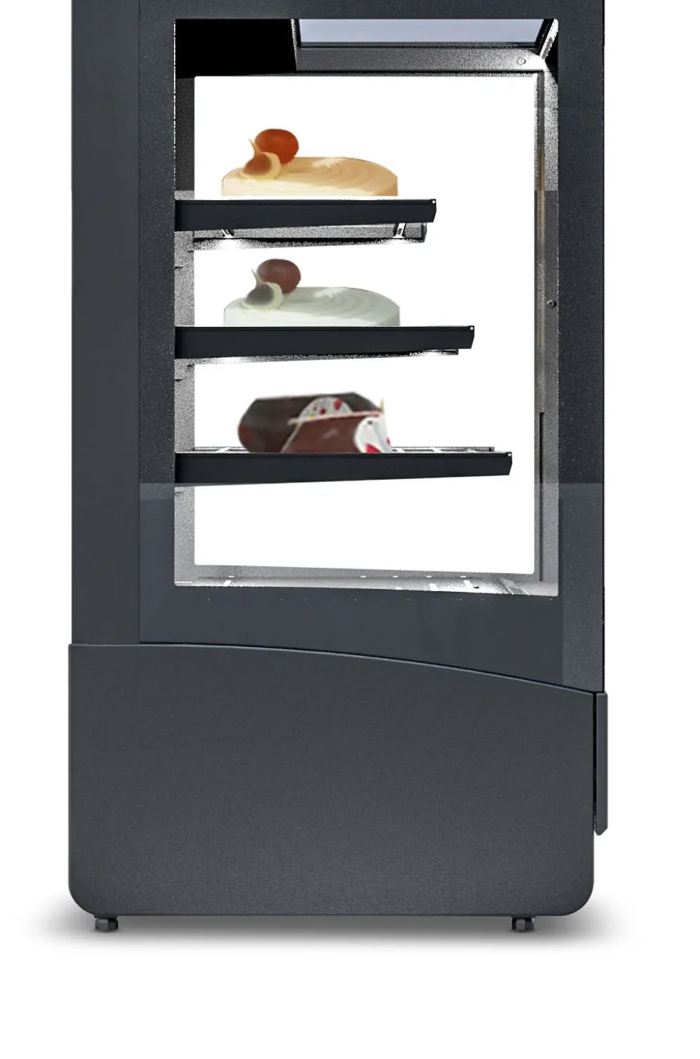 IGLOO Kuchentheke Kuchenvitrine INNOVA schwarz, 3 Regale, Breite 1400mm