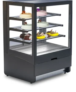 IGLOO Kuchentheke Kuchenvitrine INNOVA schwarz, 3 Regale, Breite 1400mm
