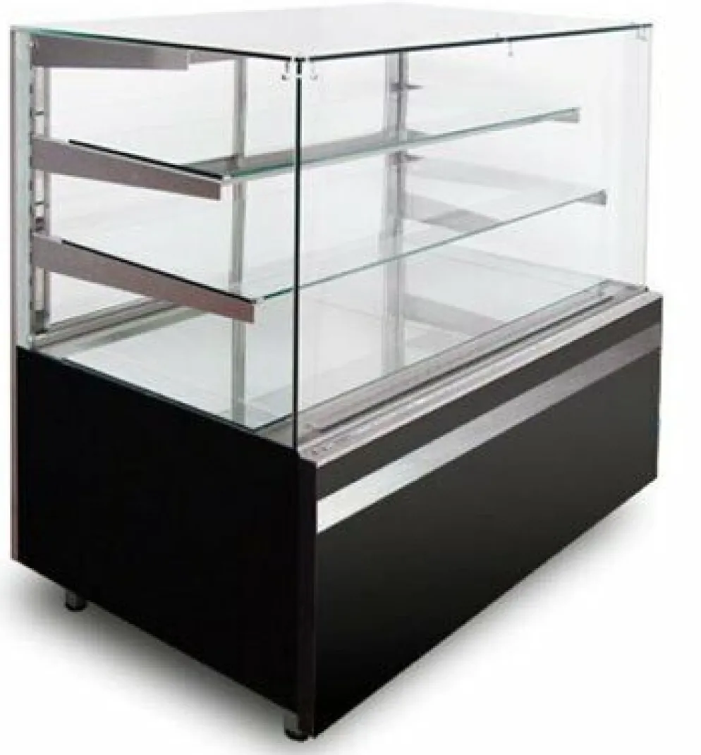 IGLOO Kuchentheke Kuchenvitrine GASTROLINE CUBE 1.3W Schwarz, 1310x835x1250 mm