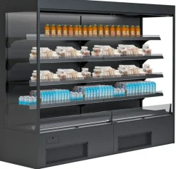 IGLOO Wandkühlregal Variant 257 Black Line mit Nachtrollo 2,32 kW, 2570 mm