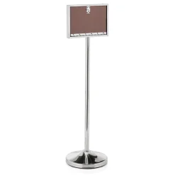 Info Ständer 120 cm hoch, DIN A4 Format quer silber